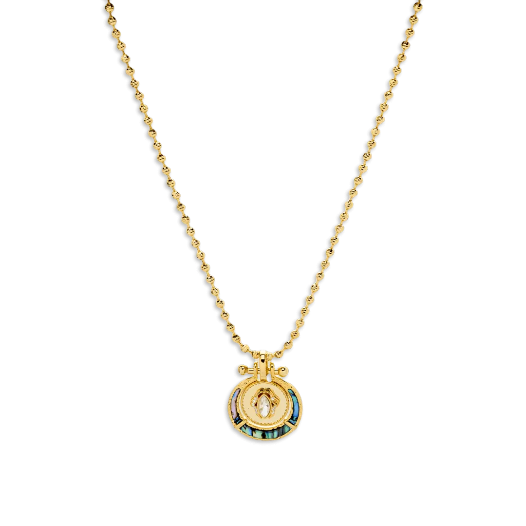 Four leaf clover & moon – women's fortune pendant